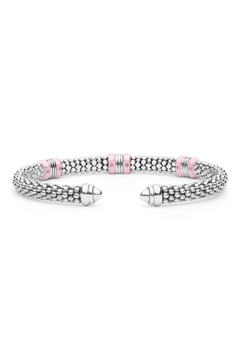 Signature Caviar Ceramic Station Bracelet, Alternate, color, TWO-TONE