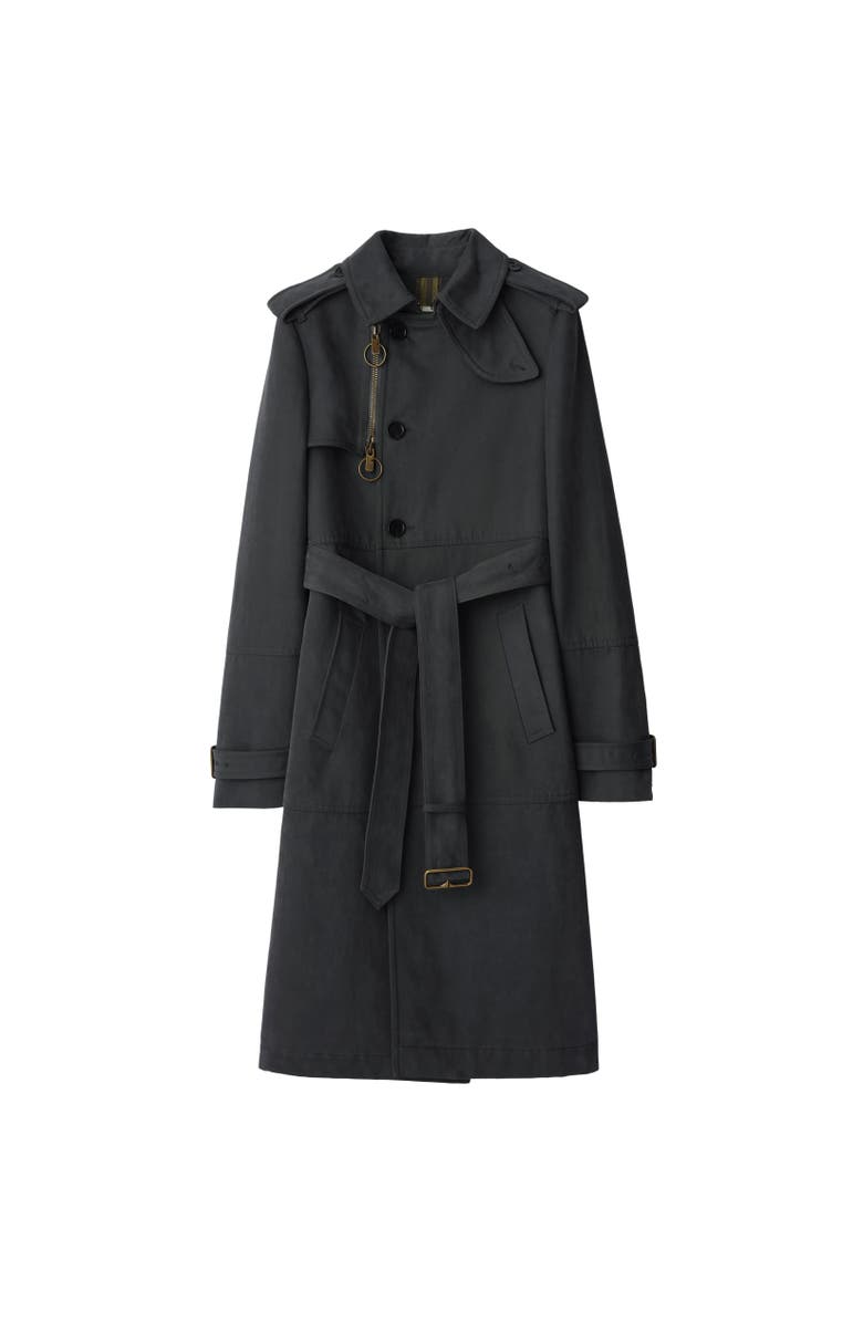 Burberry Long Cotton Nylon Trench Coat, Alternate, color, 