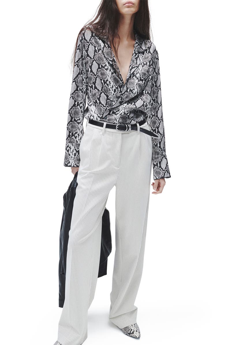 rag & bone Aurora Snakeskin Print Silk Blend Button-Up Shirt, Alternate, color, Snake Print