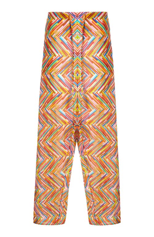 Missoni Printed Cotton And Silk Blend Trousers With Drawstring In Multicoloured 1