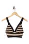 selected Black/ Natural Stripe
