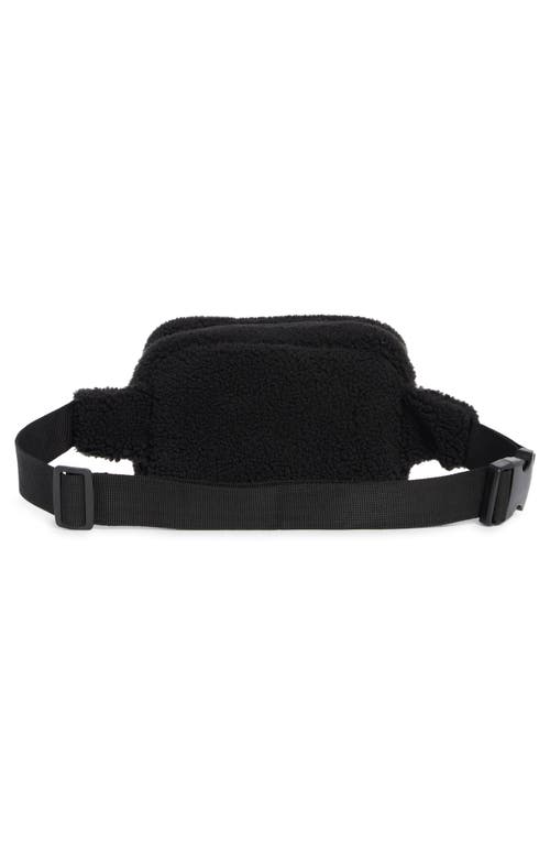 Z By Zella Faux Shearling Belt Bag In Black