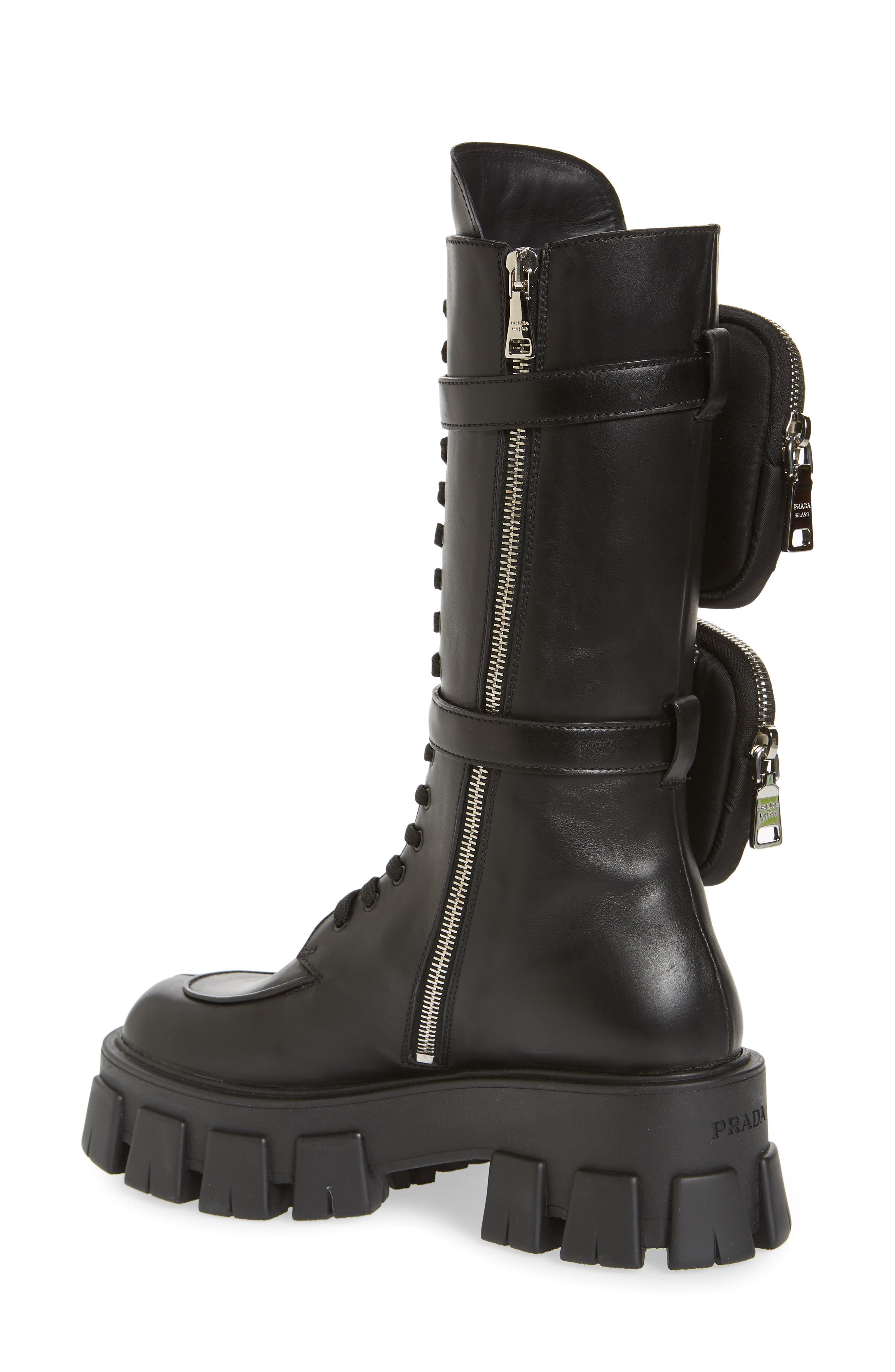 Prada Monolith Mini Bag Knee High Boot, Alternate, color, 