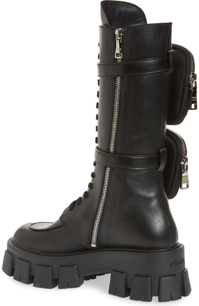 Prada Monolith Mini Bag Knee High Boot, Alternate, color,