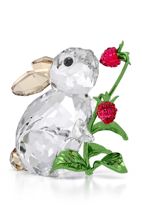 Idyllia Rabbit and Raspberries Crystal Figurine