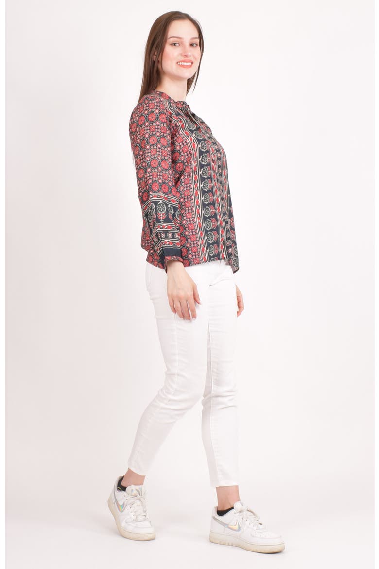 Ayla Muslin Silk Button-Up Top, Alternate, color, Maroon
