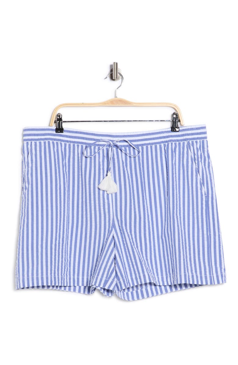 Tommy Bahama Frond Harbor Stripe 5-Inch Shorts, Main, color, Cobalt Haze