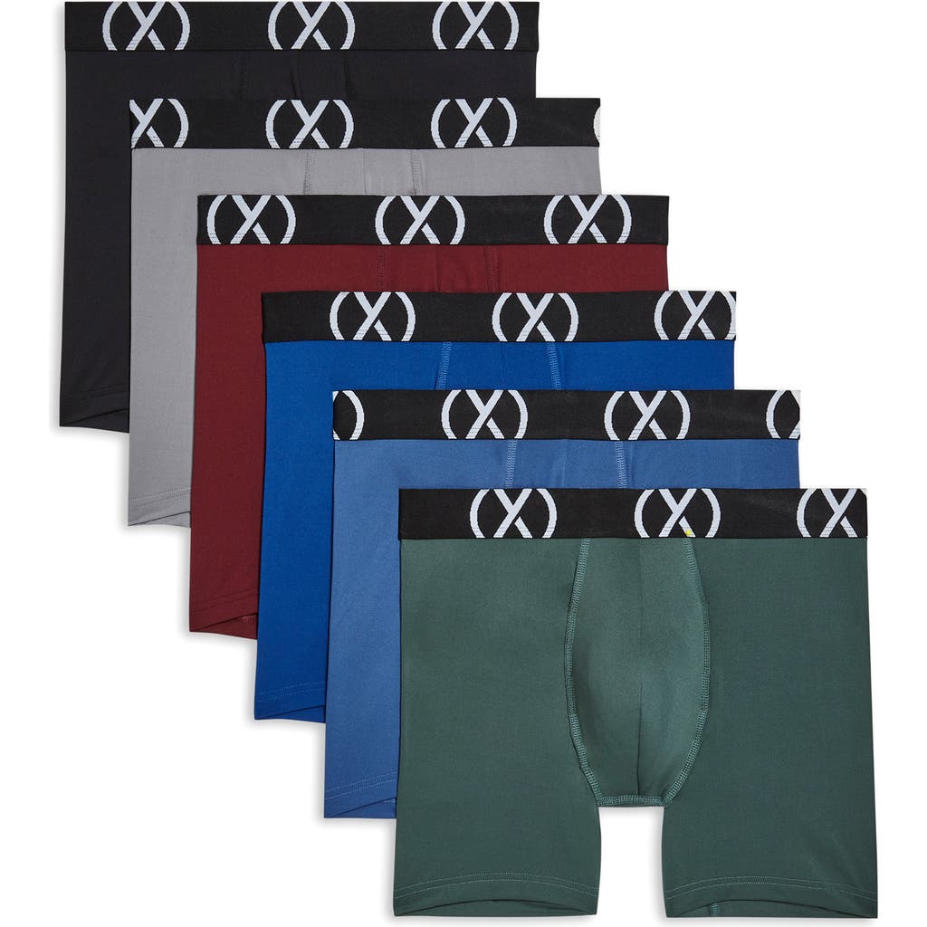 2(x)ist 6-pack Sport Boxer Briefs In Black/sharkskin/tawny Port