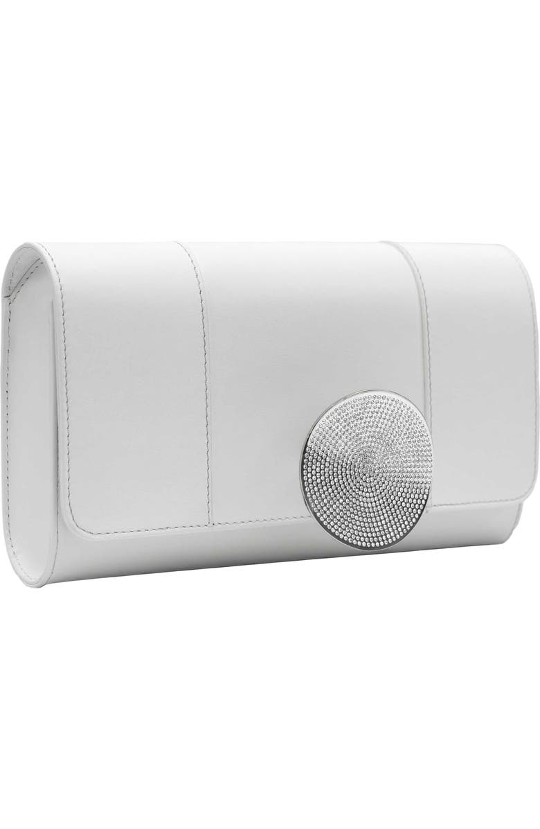 PERRIN PARIS Le Disque Clutch Strass, Alternate, color, White / Strass