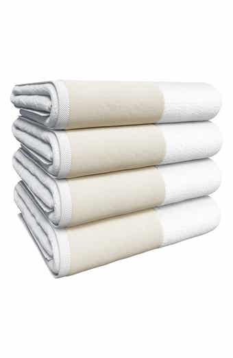 Woven & Weft Border 4-Pack Cotton Bath Towels