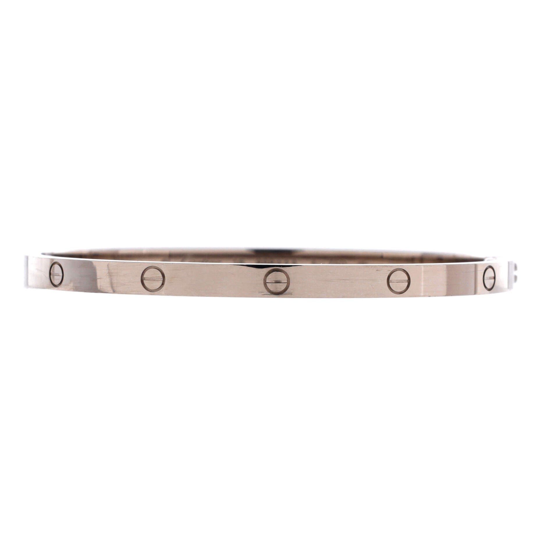 Love Bracelet 18K White Gold Small, Main, color, Metallic Gold