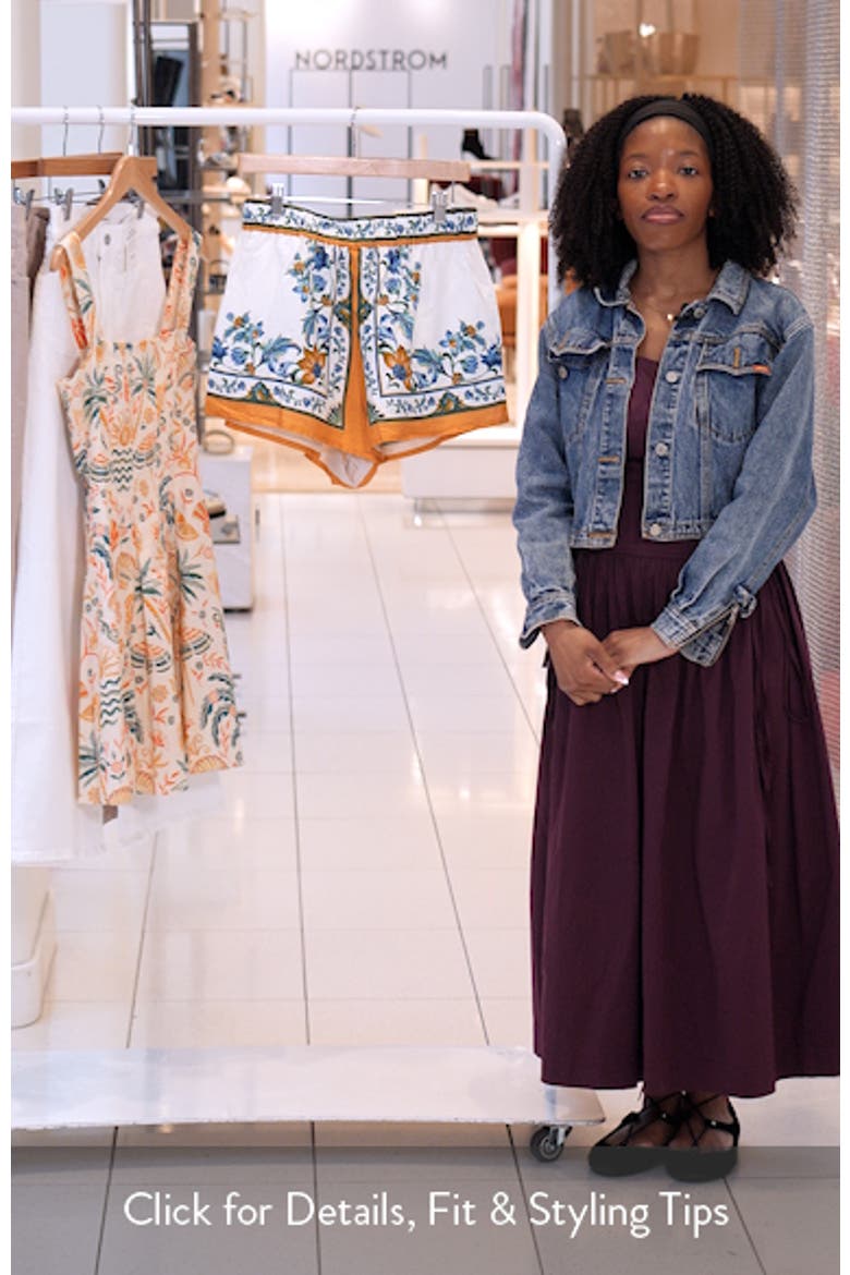 Flora Tile Print Linen Blend Shorts video