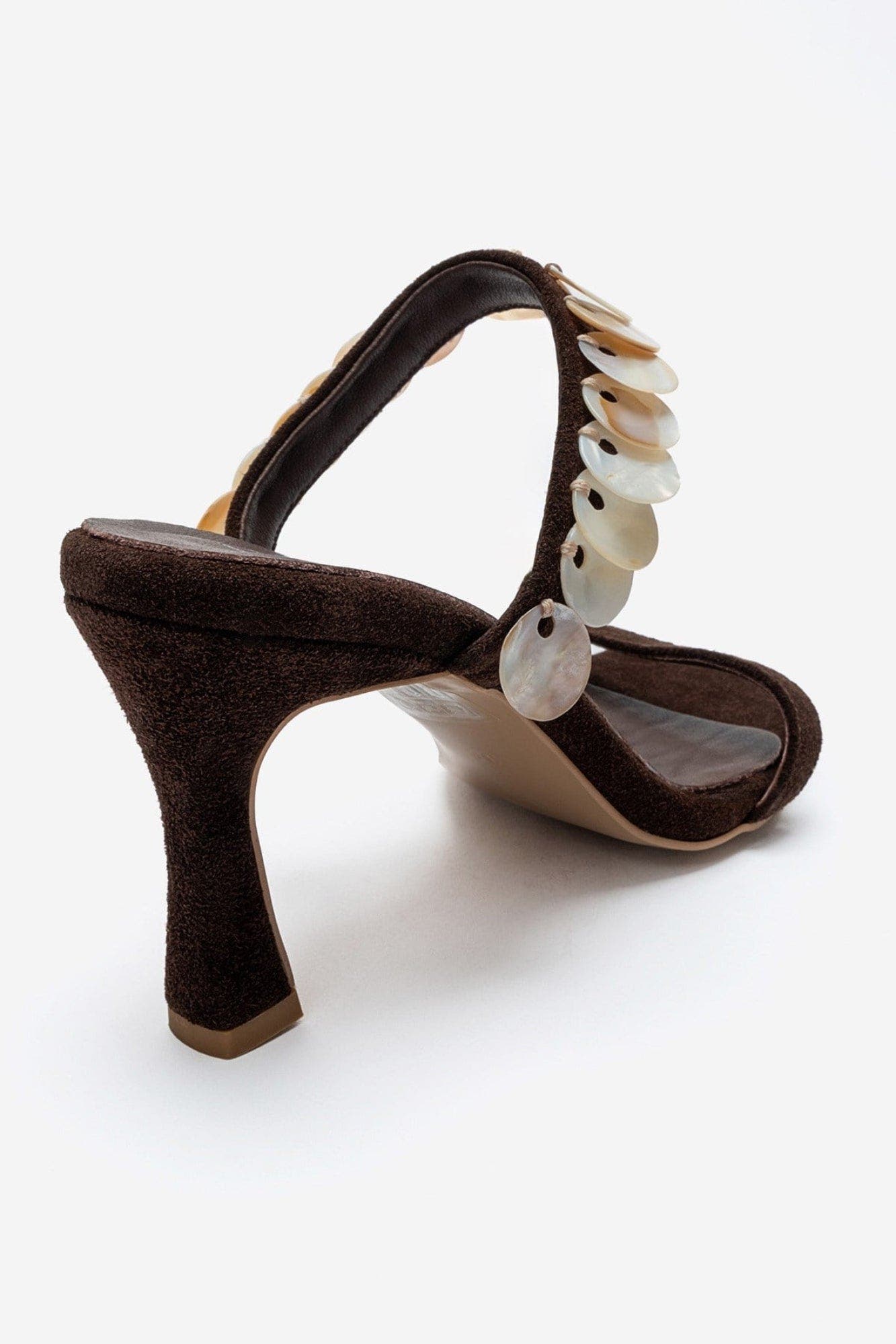 Arund Leather Stiletto Ankle Strap Sandal, Alternate, color, Brown Suede