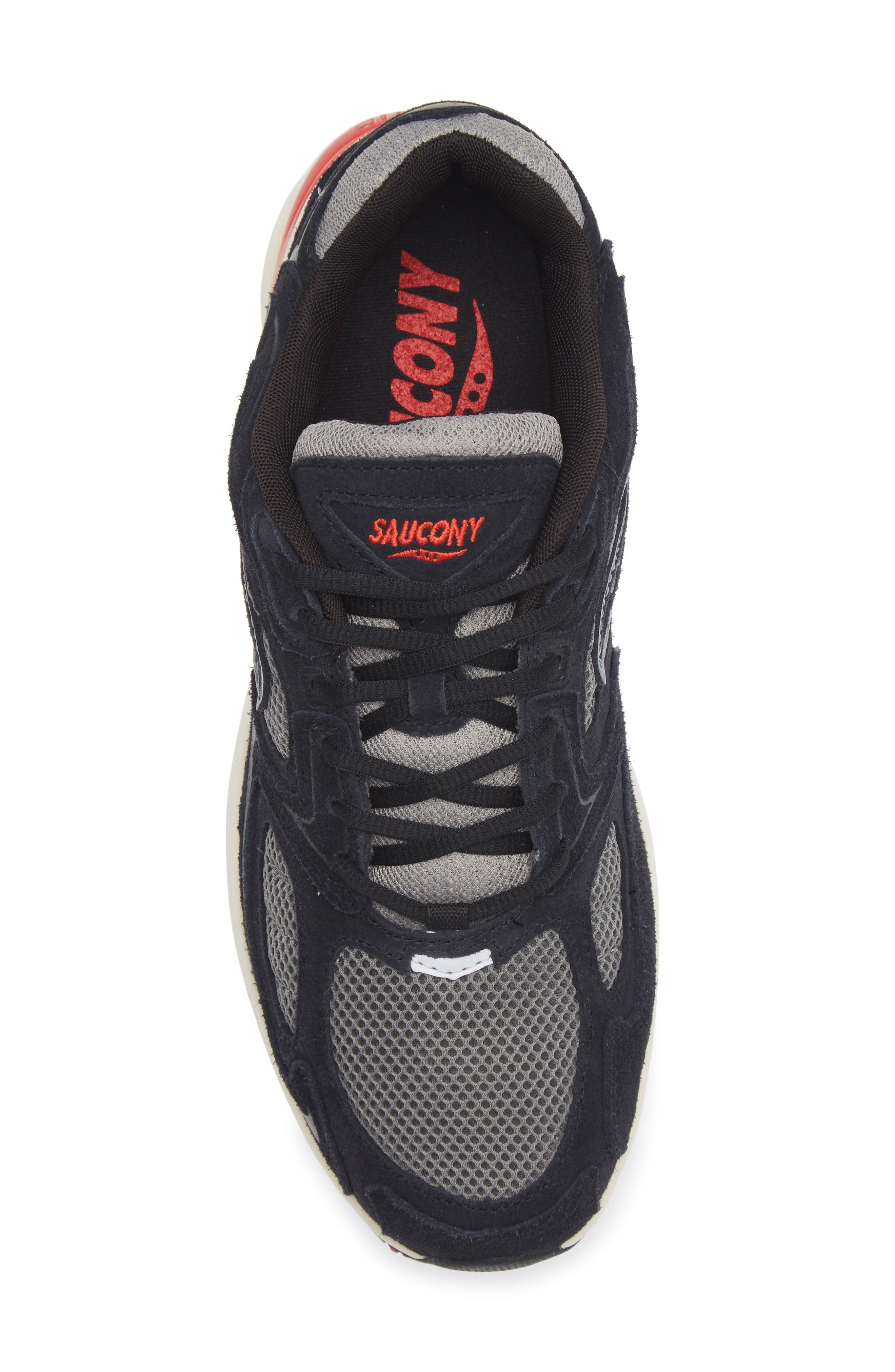 Grid Jazz 9 Sneaker, Alternate, color, BLACK/ FIRE RED