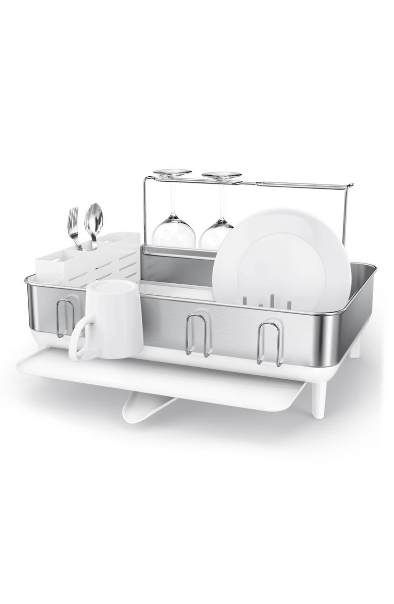 simplehuman Steel Frame Dish Rack, Main, color,