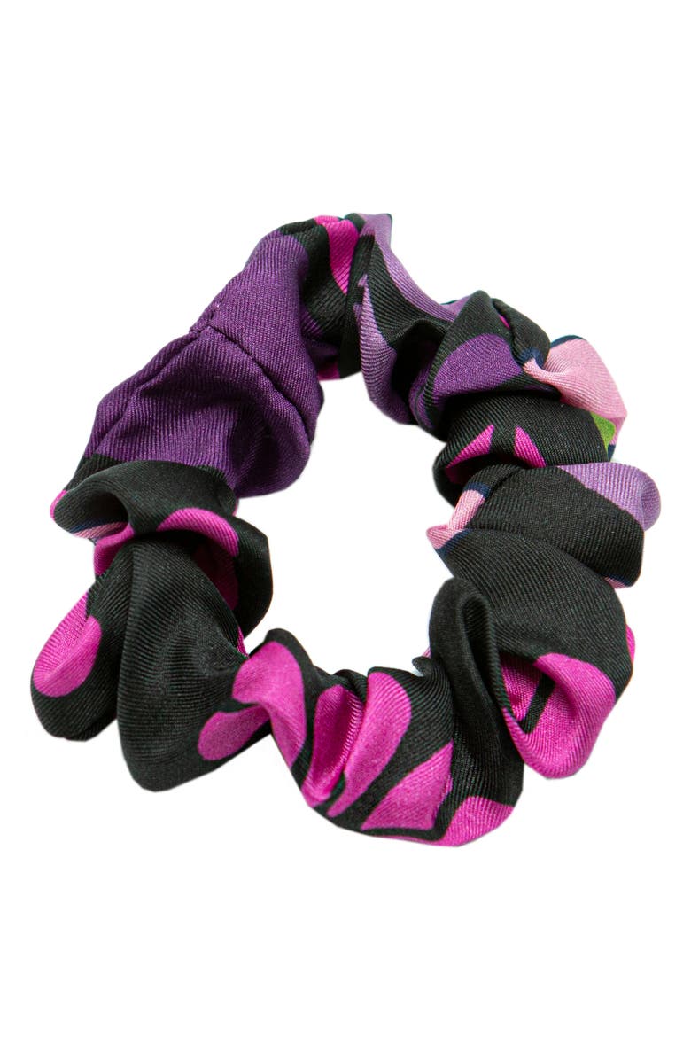 Kate Spade New York spade clover patchwork silk hair tie, Alternate, color, 