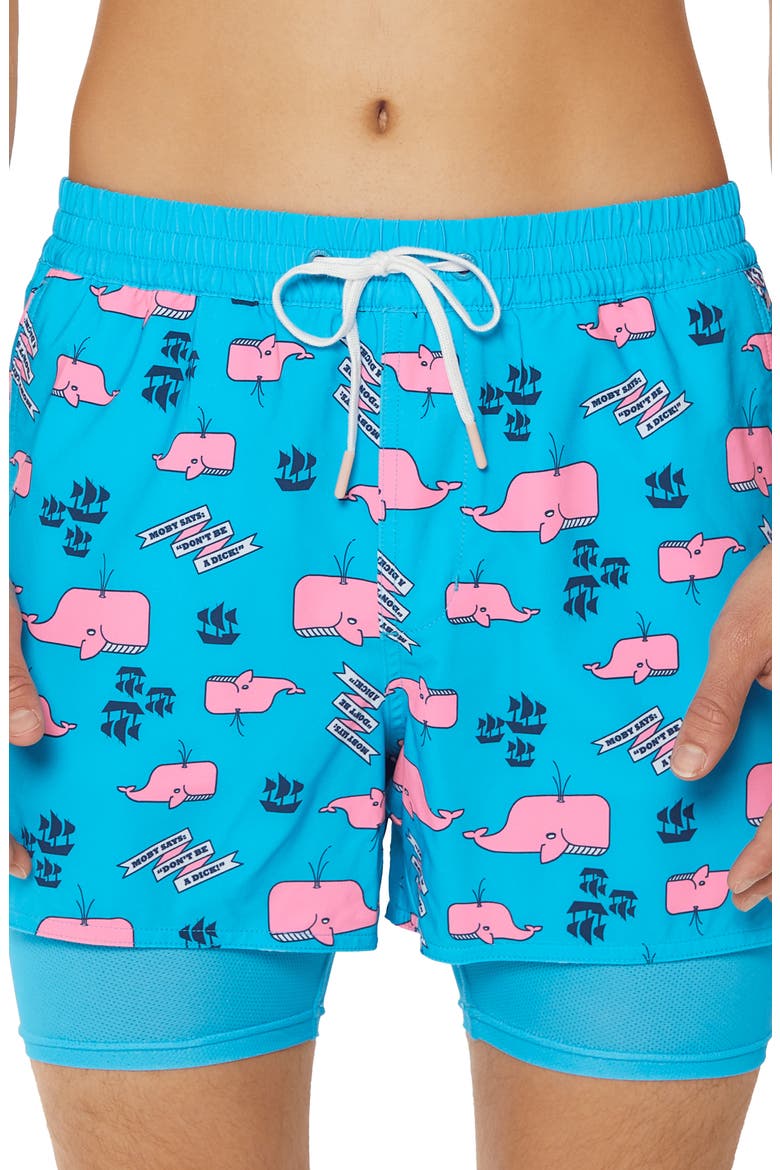Moby Says Game Changer Swim Trunks, Main, color, CYAN