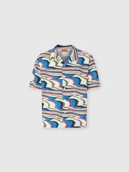 UM Bowling Shirt In Viscose With Flame Print