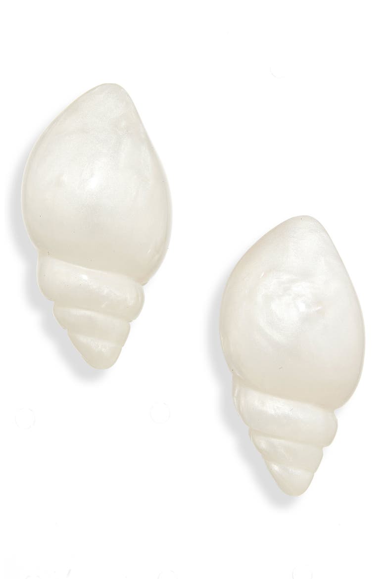 Conch Shell Stud Earrings, Main, color, MOTHER OF PEARL
