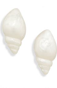 Lele Sadoughi Conch Shell Stud Earrings