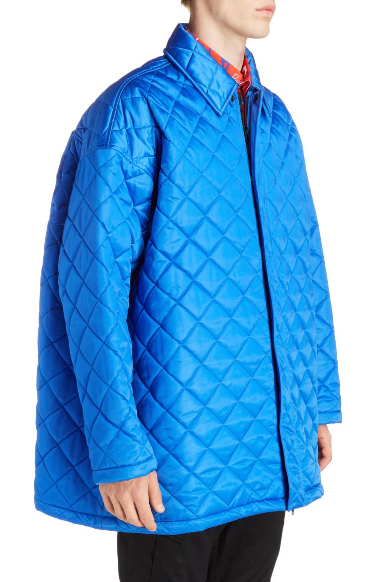 Oversize Quilted Nylon Jacket, Alternate, color, SAPPHIRE BLUE