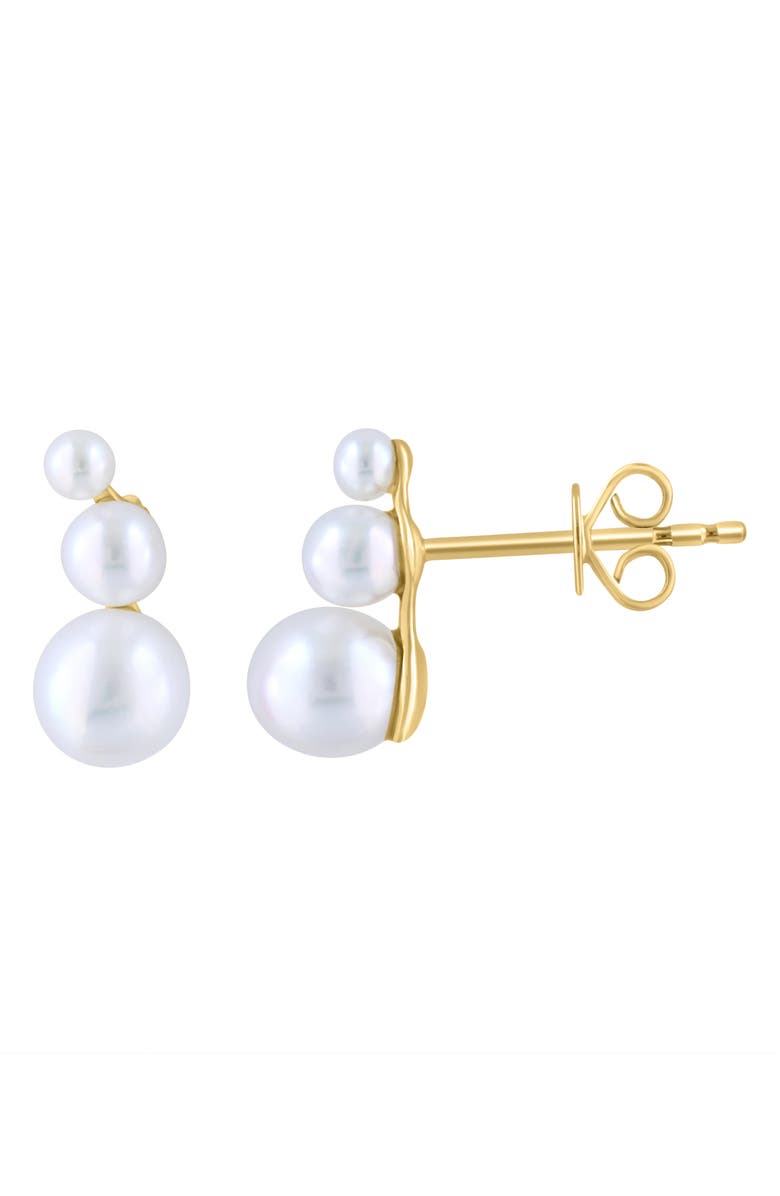 EFFY Freshwater Pearl Crawler Stud Earrings, Alternate, color, White