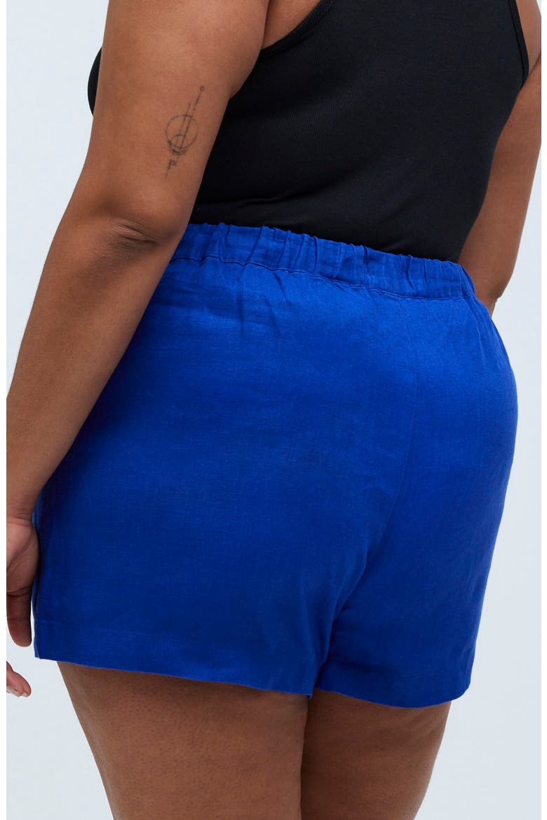 Pull-On Linen Shorts, Alternate, color, PURE BLUE