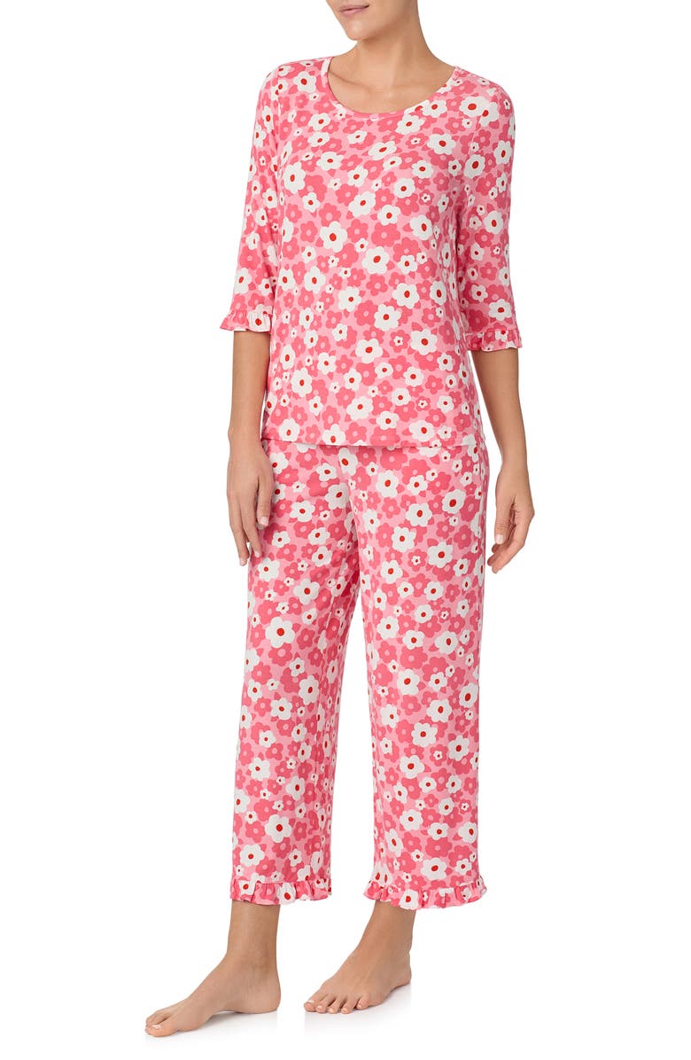 Kate Spade New York floral crop pajamas, Alternate, color, 