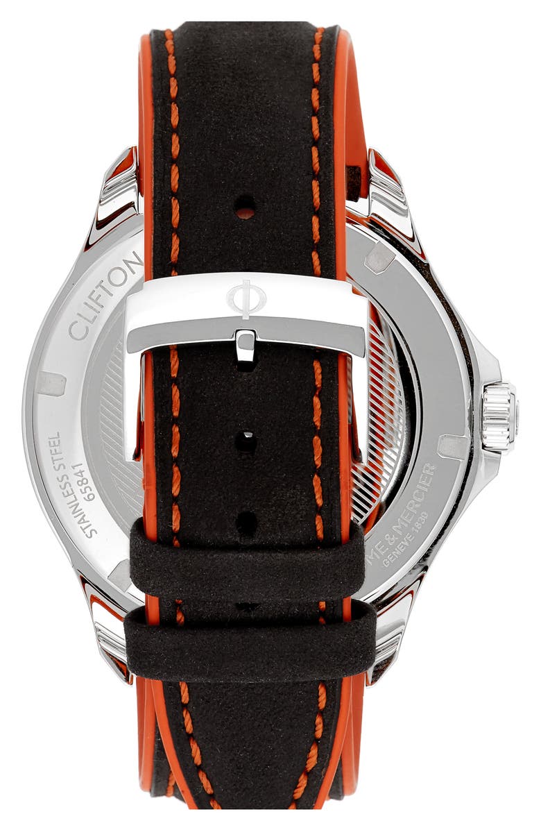 Baume & Mercier Clifton Leather Strap Watch, 42mm, Alternate, color, 