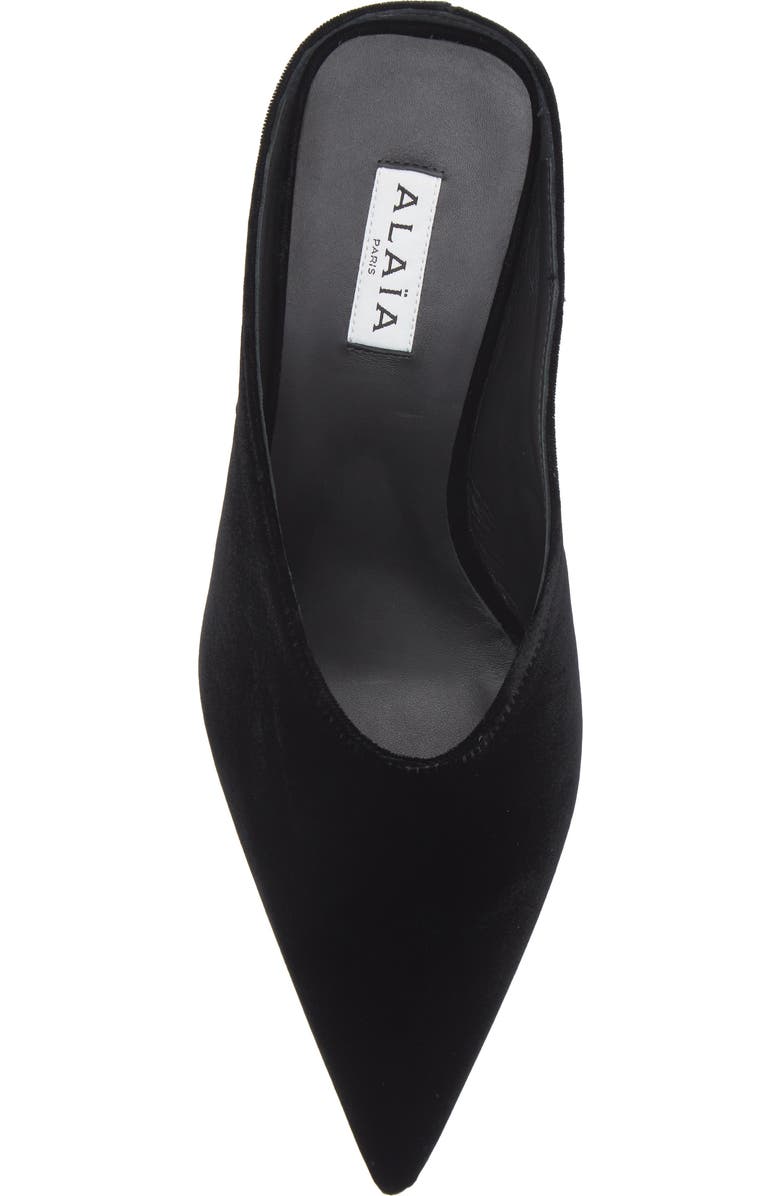Alaïa Cube Pointed Toe Wedge Mule, Alternate, color, Noir