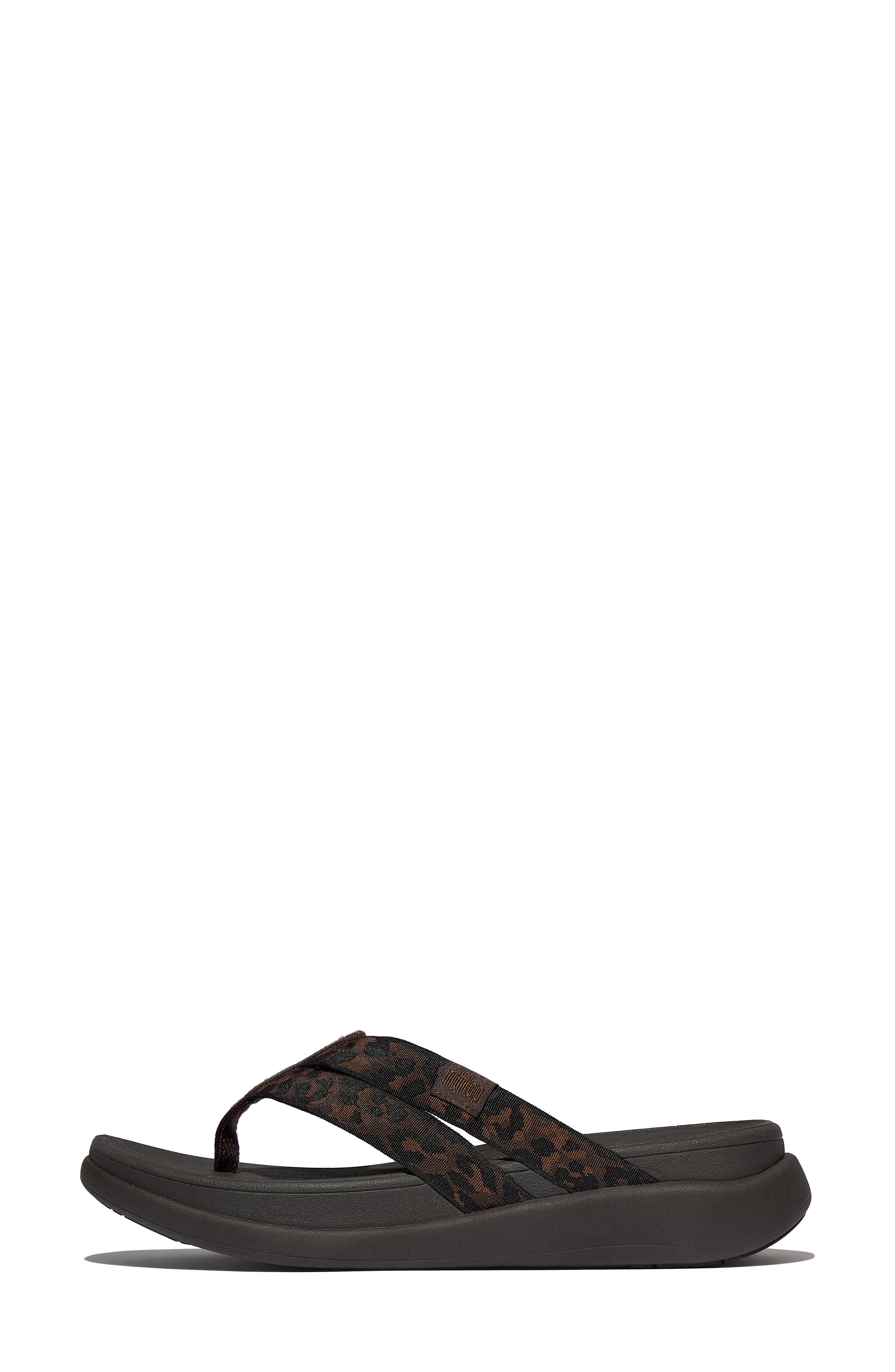FitFlop F-Mode Go Leopard Web Strap Flip Flop, Alternate, color, 