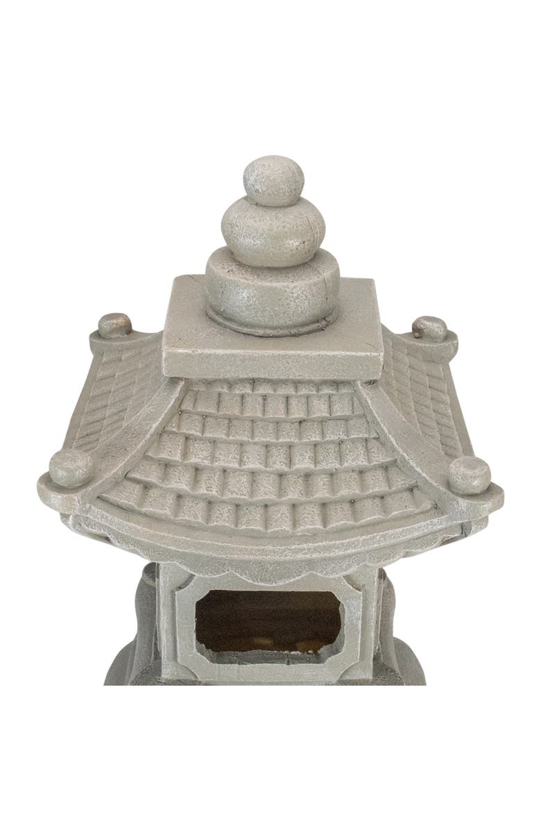Northlight 13.5" Dark Gray Pagoda Outdoor Garden Statue, Alternate, color, 
