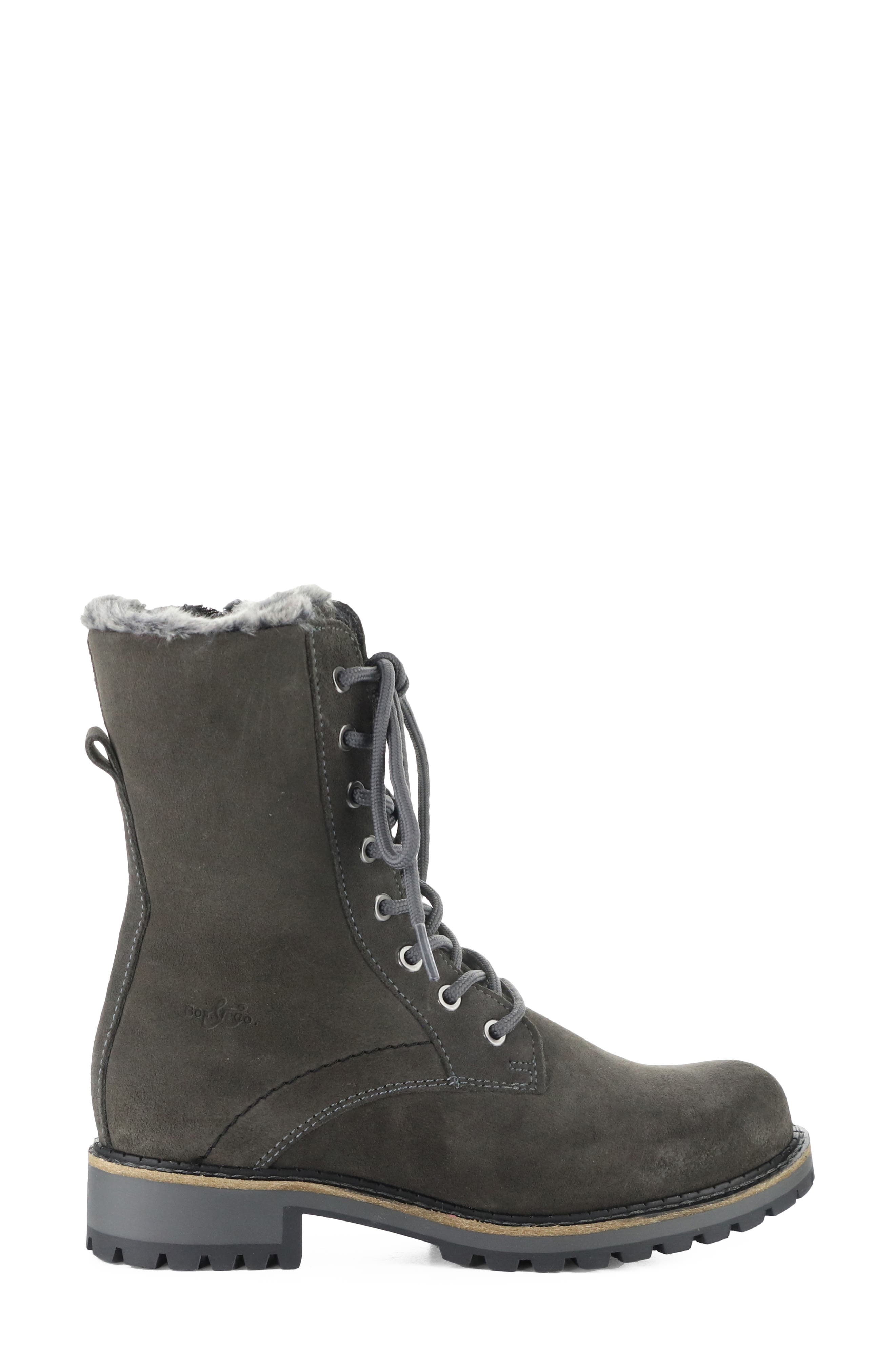 Cyrus Leather Boot with Faux Fur Trim, Alternate, color, ANTHRACITE