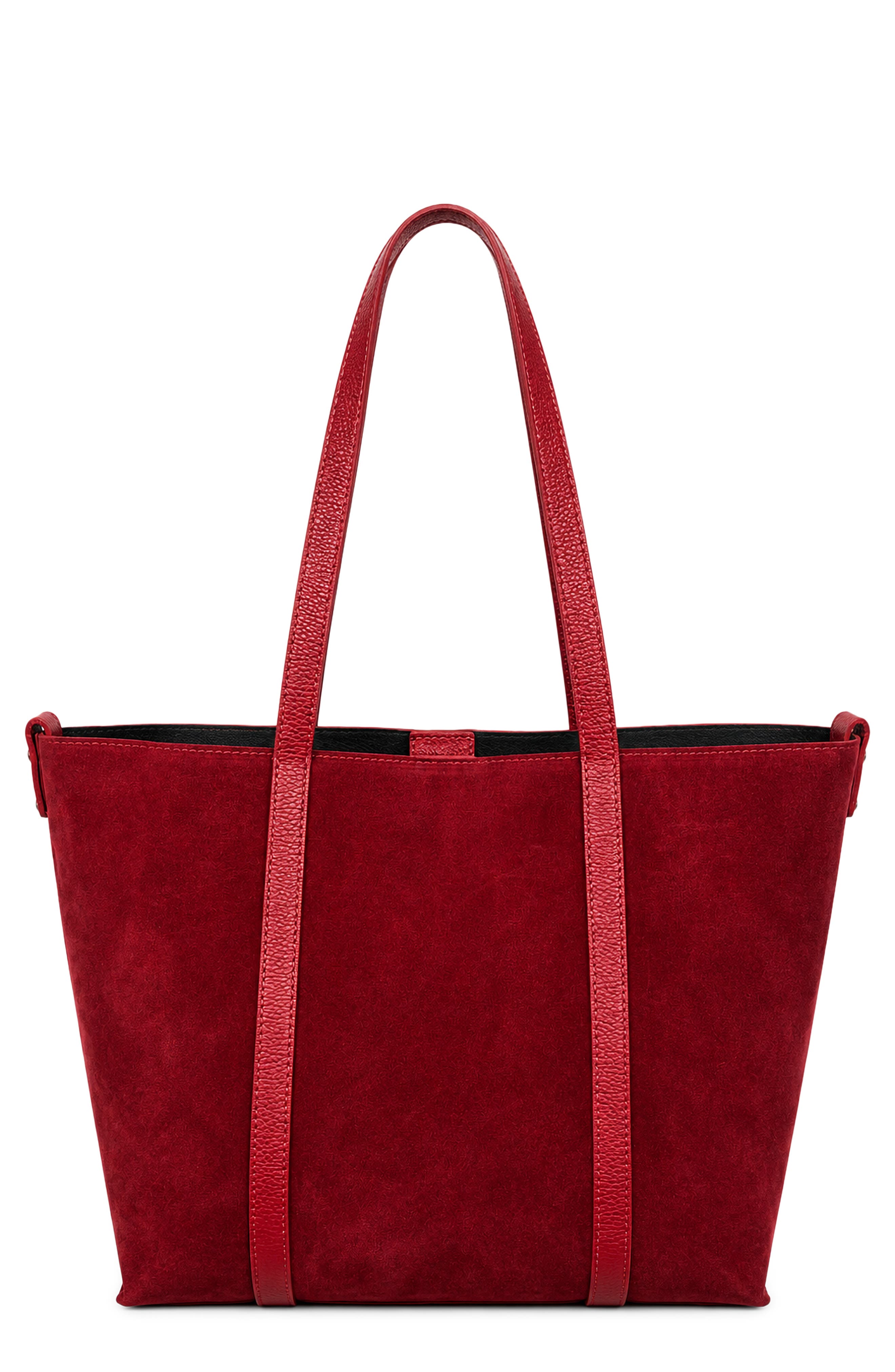 Emelie Suede Tote, Main, color, RED