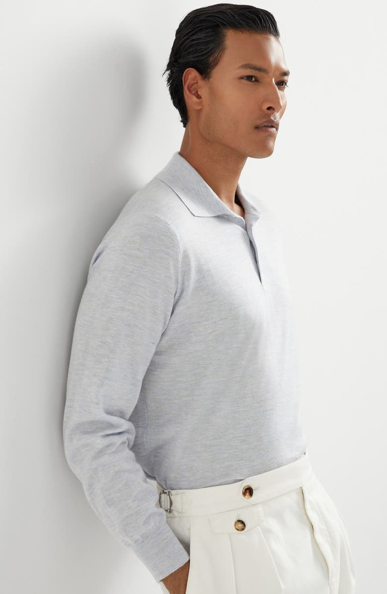 Brunello Cucinelli Lightweight knit Polo, Alternate, color, 