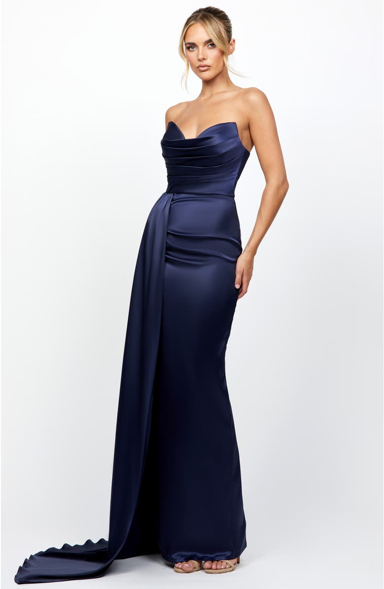 Bariano Bonni Strapless Sash Gown, Main, color, 