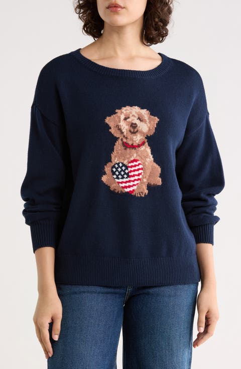 Americana Dog Intarsia Sweater