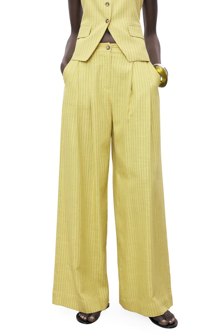 Luce Stripe Wide Leg Pants, Main, color, LIME