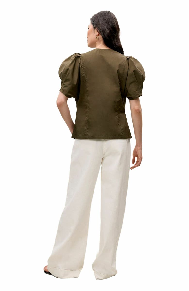 Rebecca Taylor Raquel Twill Shirt, Alternate, color, Olive