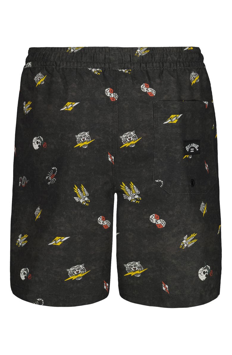 Billabong Kids' Lineup Layback Swim Trunk, Alternate, color, Raven