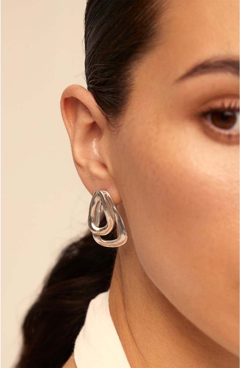 UNODE50 Interlocked Link Earrings, Alternate, color, Silver