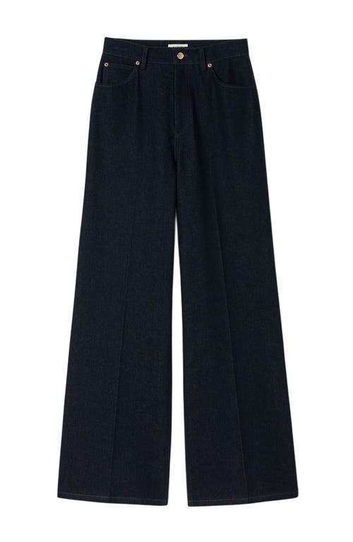 Sandro Wide-leg Raw Jeans In Blue
