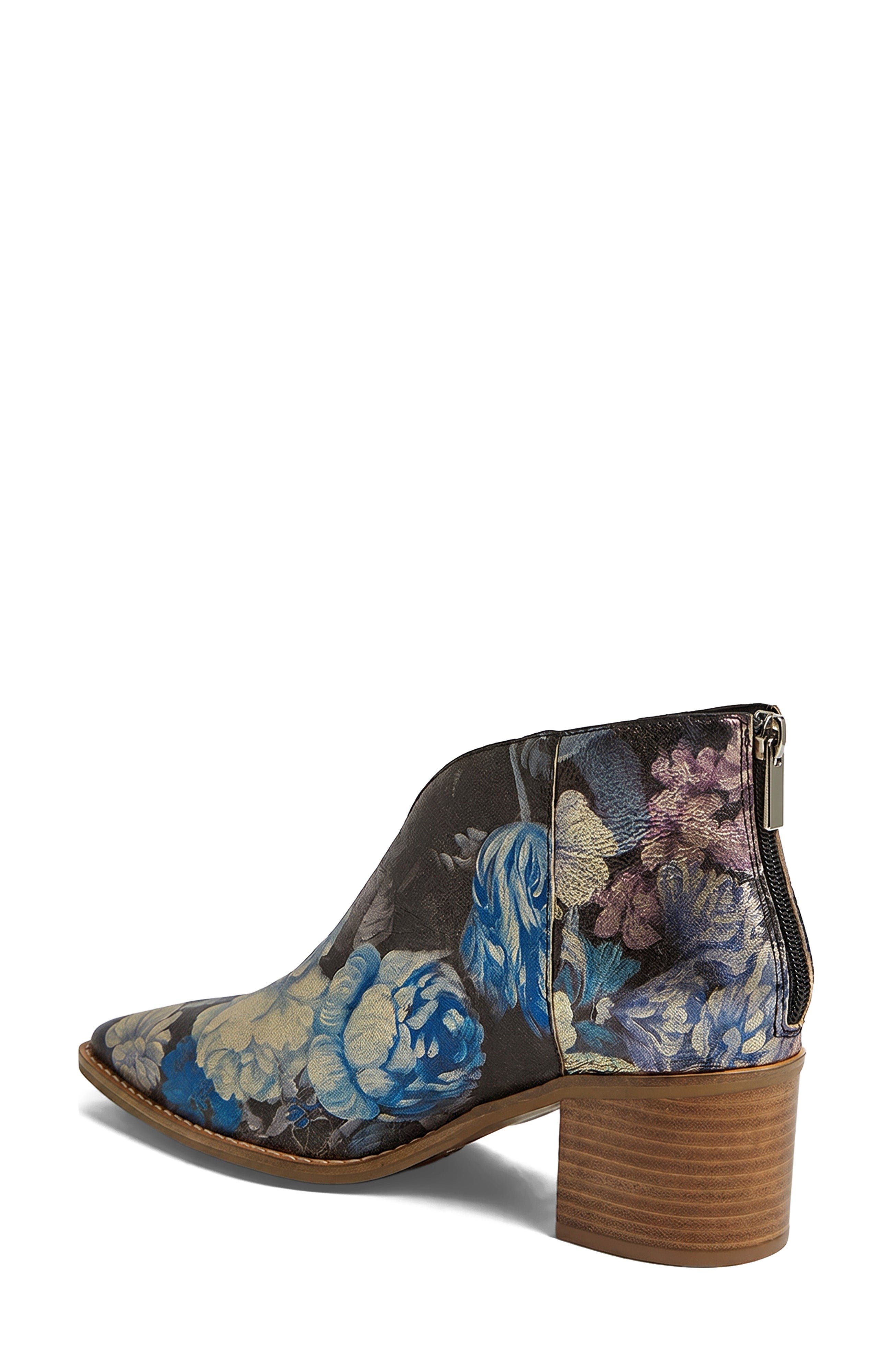 Fernada Heeled Boot, Alternate, color, Blue Vintage Floral Leather