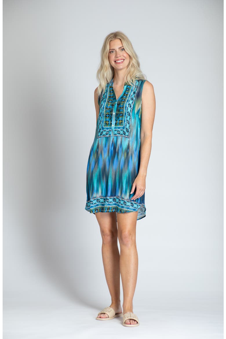 Print Sleeveless Chiffon Shift Dress, Alternate, color, BLUE MULTI