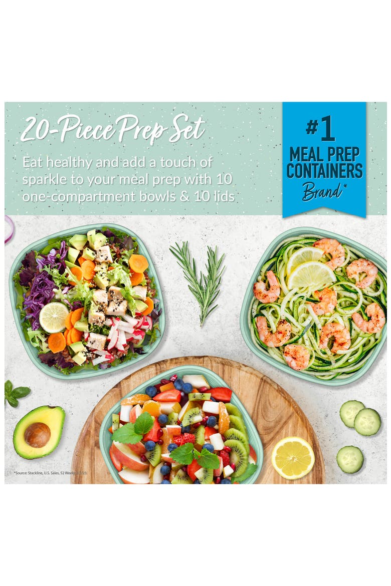 10-Pack Meal Prep Bowl Set, Alternate, color, SAGE LEAF GLITTER