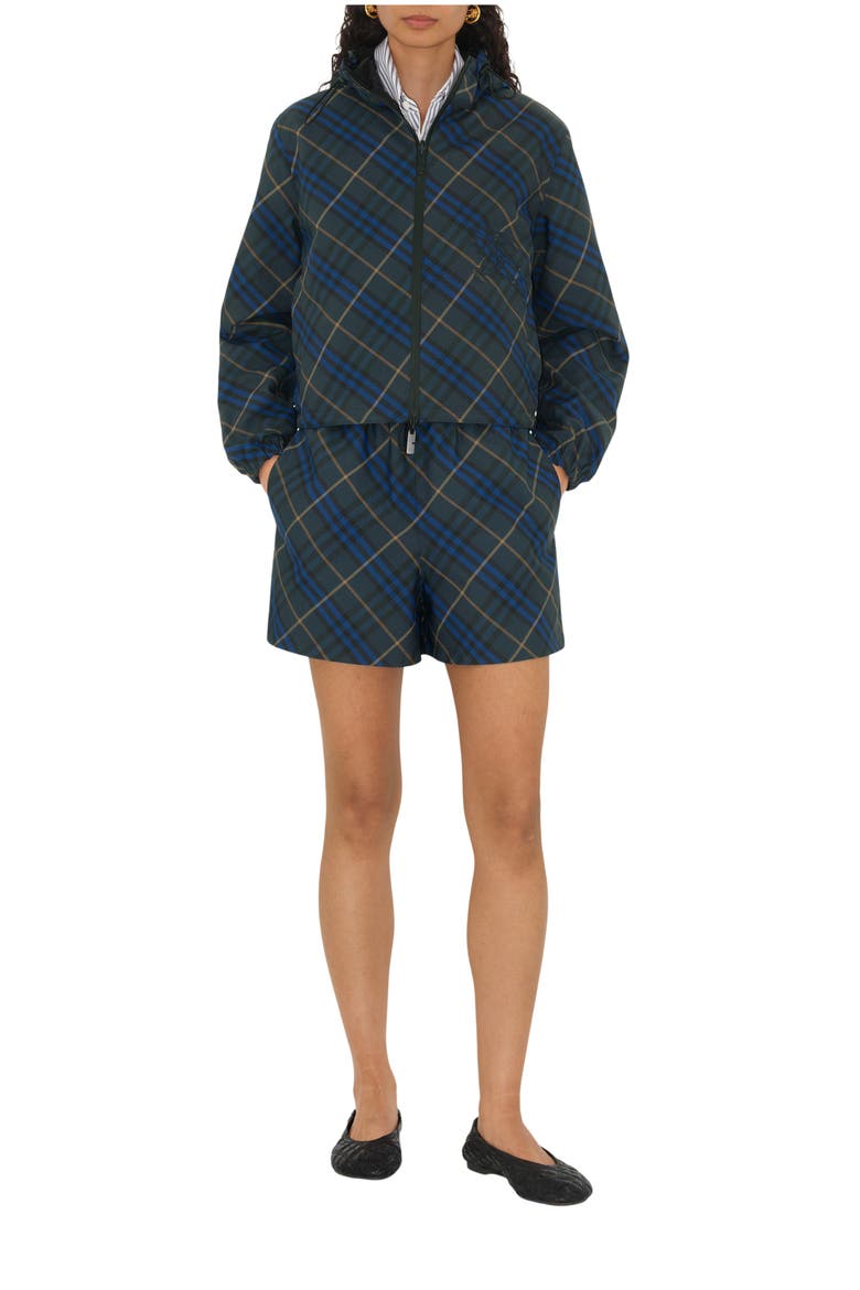 Reversible Check Hooded Jacket, Main, color, Midnight