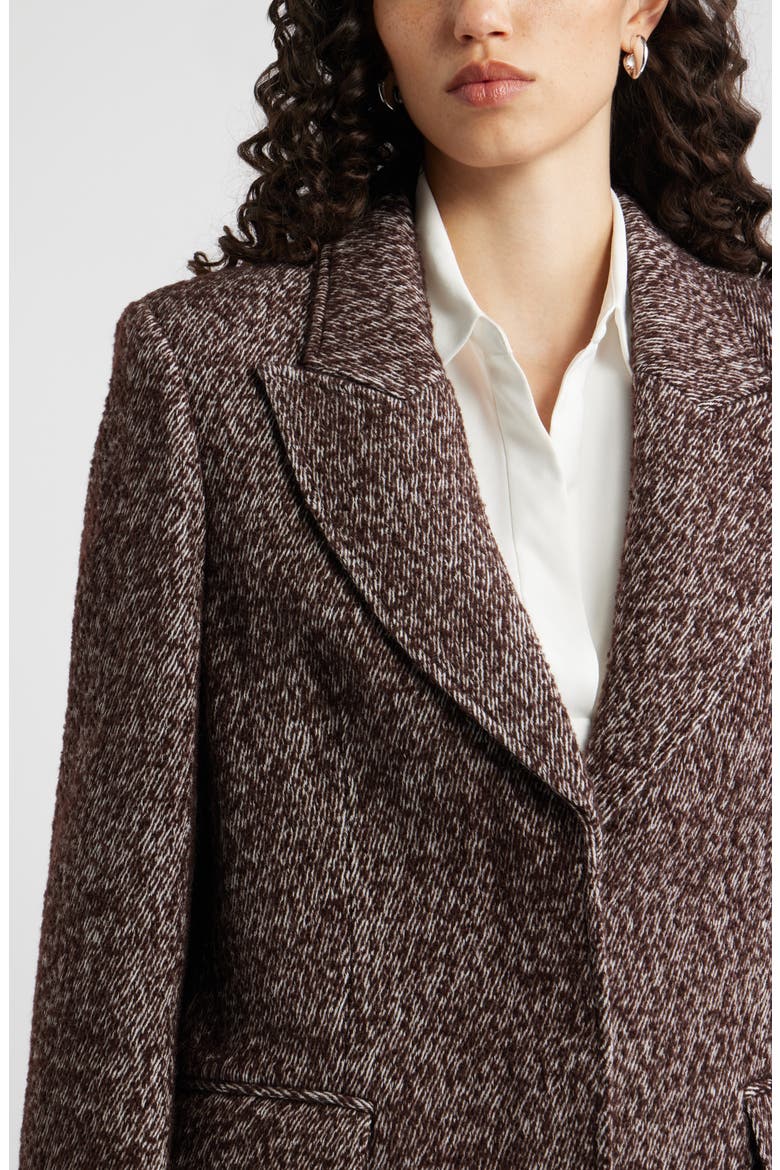 The Liv Textured Boyfriend Blazer, Alternate, color, BROWN IVORY TWILL