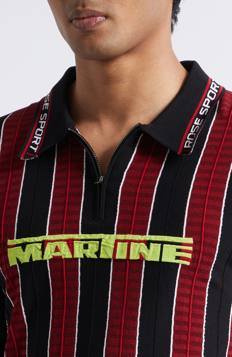 Martine Rose Stripe Logo Polo, Alternate, color, Red Black