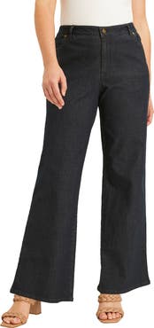 June + Vie Curvie Fit Wide-Leg Jeans