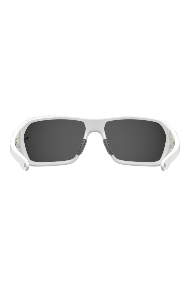 64mm Gradient Polarized Rectangular Sunglasses, Alternate, color, MATT WHITE